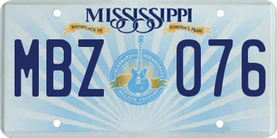 MS license plate MBZ076
