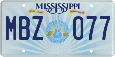 MS license plate MBZ077