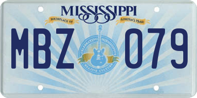 MS license plate MBZ079