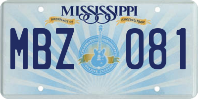 MS license plate MBZ081