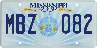 MS license plate MBZ082