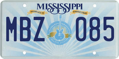 MS license plate MBZ085