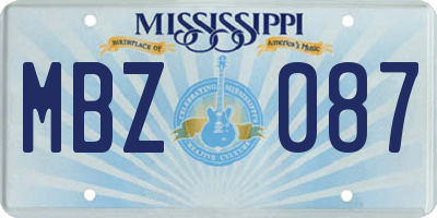 MS license plate MBZ087