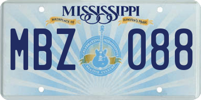 MS license plate MBZ088