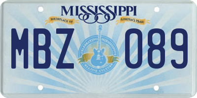 MS license plate MBZ089