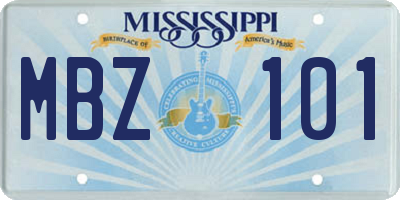 MS license plate MBZ101