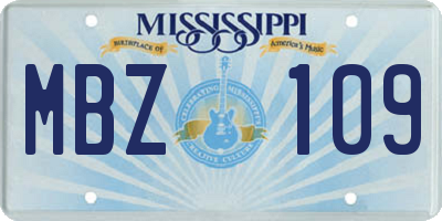 MS license plate MBZ109