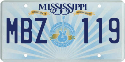 MS license plate MBZ119