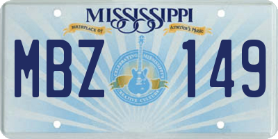 MS license plate MBZ149