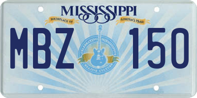 MS license plate MBZ150