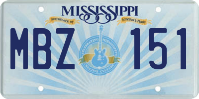 MS license plate MBZ151