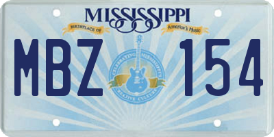 MS license plate MBZ154