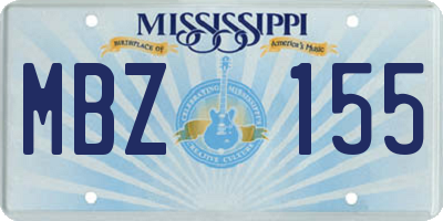MS license plate MBZ155