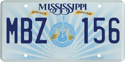 MS license plate MBZ156