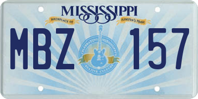 MS license plate MBZ157