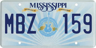 MS license plate MBZ159