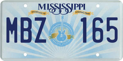MS license plate MBZ165