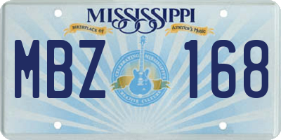 MS license plate MBZ168