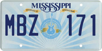 MS license plate MBZ171