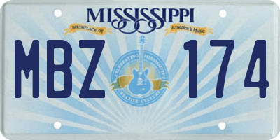 MS license plate MBZ174