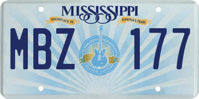 MS license plate MBZ177