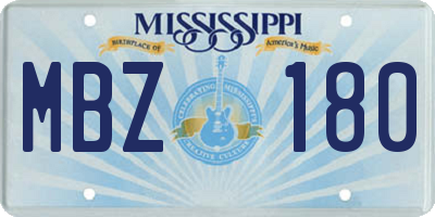 MS license plate MBZ180