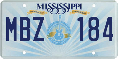 MS license plate MBZ184