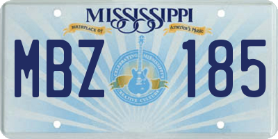 MS license plate MBZ185