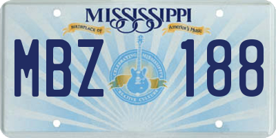 MS license plate MBZ188