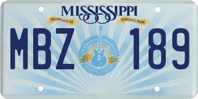 MS license plate MBZ189