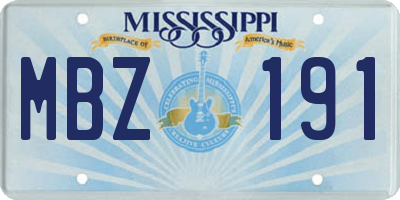 MS license plate MBZ191