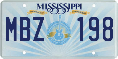 MS license plate MBZ198