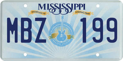 MS license plate MBZ199