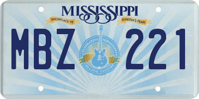 MS license plate MBZ221