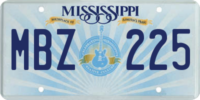 MS license plate MBZ225