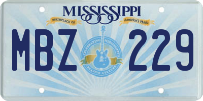 MS license plate MBZ229