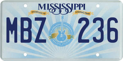 MS license plate MBZ236