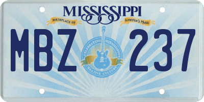 MS license plate MBZ237