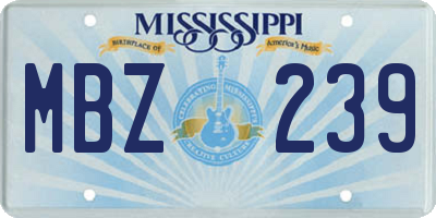 MS license plate MBZ239