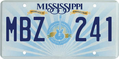 MS license plate MBZ241