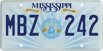 MS license plate MBZ242