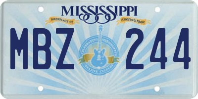 MS license plate MBZ244