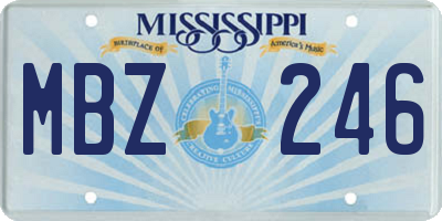 MS license plate MBZ246