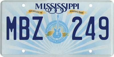MS license plate MBZ249