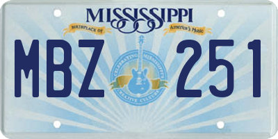 MS license plate MBZ251