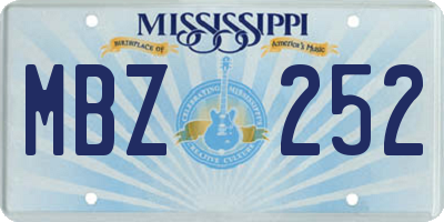 MS license plate MBZ252