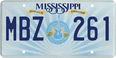 MS license plate MBZ261