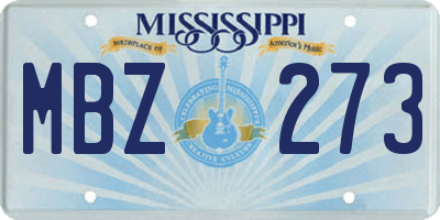 MS license plate MBZ273