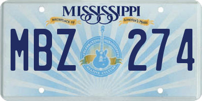 MS license plate MBZ274