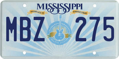 MS license plate MBZ275